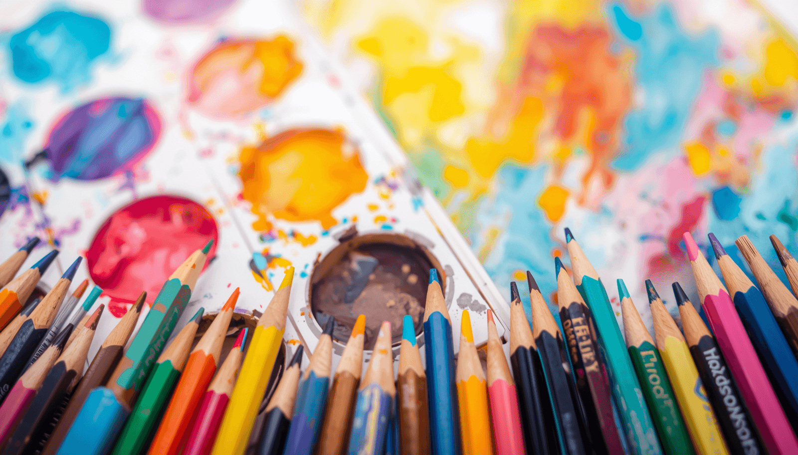 Colorful stationery items on display
